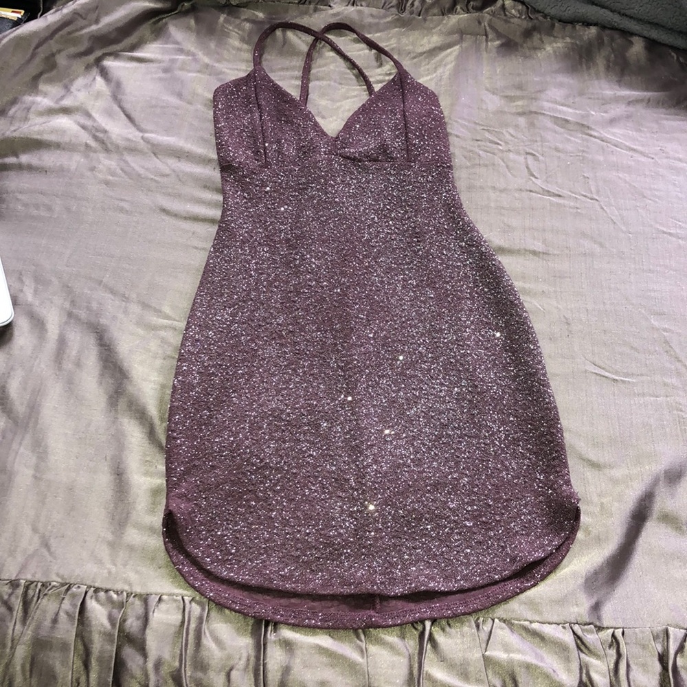 Sparkly purple glitter dress